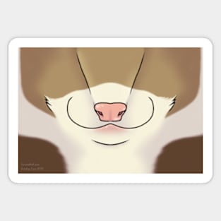 Cinnamon Ferret Face Sticker